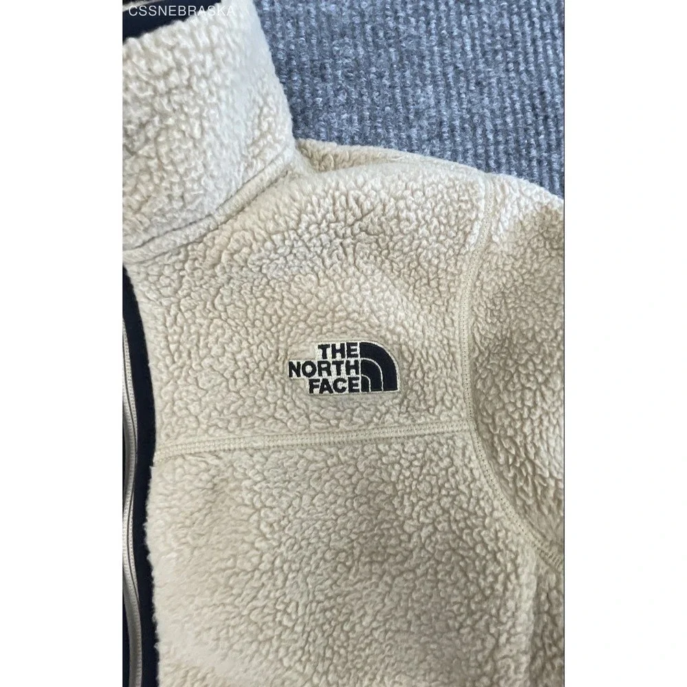 The North Face Men's Campshire Full Zip Sherpa Fleece Jacket Beige Cream Sz S
